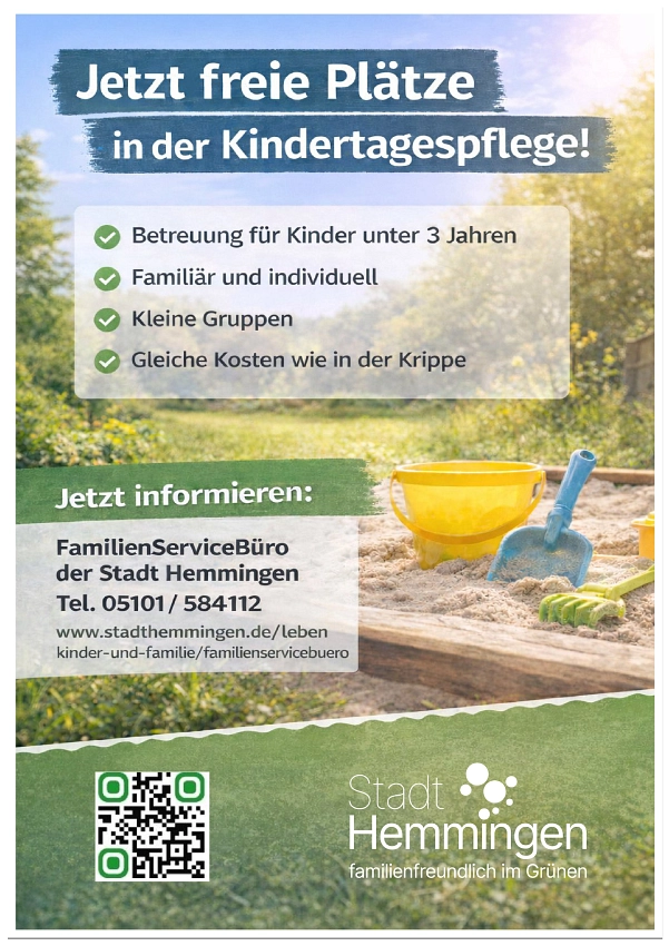 Kindertagespflege Kindertagespflege © Stadt Hemmingen